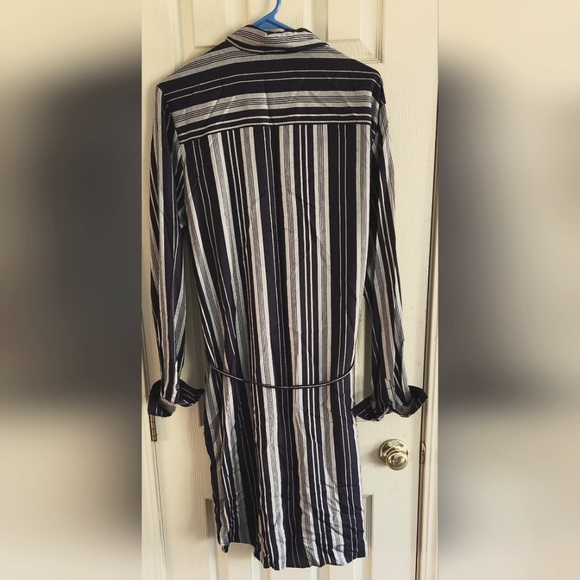 Merona Long sleeve Shirt Dress Navy & White Striped Size XXL - Picture 3 of 9